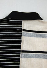 Load image into Gallery viewer, Striped Patchwork Long Sleeve Mini Dress