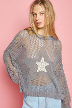 Load image into Gallery viewer, POL Star Patch Long Sleeve Knit Cover Up