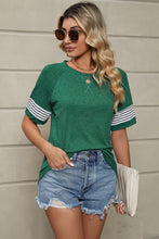 Load image into Gallery viewer, Striped Round Neck Short Sleeve T-Shirt