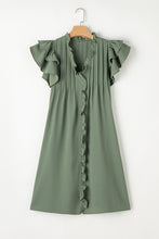 Load image into Gallery viewer, Ruffled V-Neck Cap Sleeve Mini Dress