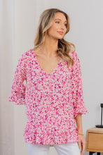 Load image into Gallery viewer, Sew In Love Full Size Floral V-Neck Flounce Sleeve Top