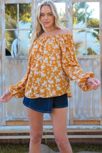 Load image into Gallery viewer, Hailey & Co Floral Off-Shoulder Balloon Sleeve Blouse