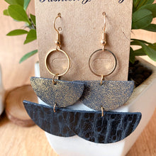 Load image into Gallery viewer, PU Semicircle Drop Earrings