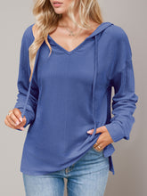 Load image into Gallery viewer, Double Take Drawstring Dropped Shoulder Long Sleeve Hoodie