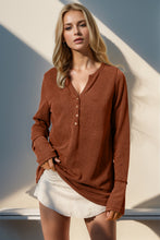 Load image into Gallery viewer, Double Take Full Size Notched Thumbhole Long Sleeve T-Shirt