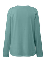Load image into Gallery viewer, Ruched Round Neck Long Sleeve T-Shirt
