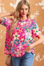 Load image into Gallery viewer, Tied Printed Round Neck Half Sleeve Blouse