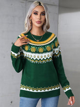 Load image into Gallery viewer, Angel Wings Geometric Round Neck Long Sleeve Sweater