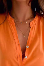 Load image into Gallery viewer, Half Button Notched Half Sleeve Blouse