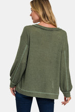 Load image into Gallery viewer, Zenana Exposed Seam Side Slit Long Sleeve Top