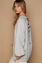 Load image into Gallery viewer, POL Back Cross Strap Detail Balloon Sleeve Sweatshirt