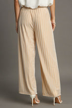 Load image into Gallery viewer, Umgee Elastic Waist Striped Wide Leg Velvet Pants