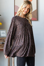 Load image into Gallery viewer, Heimish Leopard Long Sleeve Tiered Blouse