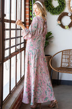Load image into Gallery viewer, First Love Paisley Print Tie-Back Long Sleeve Maxi Dress