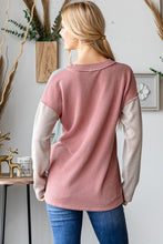 Load image into Gallery viewer, Heimish Color Block Exposed Seam Ribbed T-Shirt