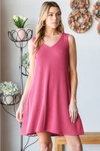 Load image into Gallery viewer, Heimish Full Size V-Neck Ribbed Mini Tank Dress