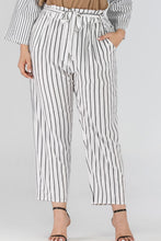 Load image into Gallery viewer, Full Size Striped Paperbag Waist Cropped Pants