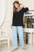 Load image into Gallery viewer, Celeste Full Size Leopard Braided Strap Long Sleeve T-Shirt