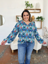 Load image into Gallery viewer, Double Take Full Size Printed Balloon Sleeve Blouse