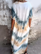Load image into Gallery viewer, Full Size Pocketed Tie-Dye Short Sleeve Dress