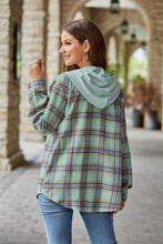 Load image into Gallery viewer, Mandy Plaid Long Sleeve Hooded Jacket