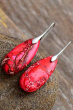 Load image into Gallery viewer, Handmade Teardrop Shape Natural Stone Dangle Earrings