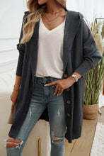 Load image into Gallery viewer, Devine Button Up Long Sleeve Hooded Cardigan
