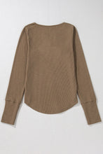 Load image into Gallery viewer, Eyelet V-Neck Long Sleeve Top