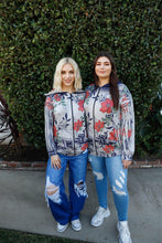 Load image into Gallery viewer, Blumin Apparel Full Size Floral Zip Up Hoodie