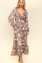 Load image into Gallery viewer, Haptics Twisted Detail Ruffled Hem Floral Dress with Side Pockets
