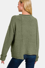 Load image into Gallery viewer, Zenana Asymmetric Hem Drop Shoulder Sweater