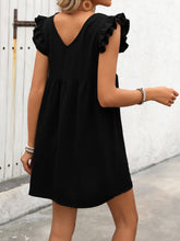 Load image into Gallery viewer, Ivy Lane Button Up V-Neck Cap Sleeve Mini Dress