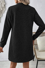 Load image into Gallery viewer, Textured Round Neck Long Sleeve Mini Dress