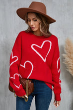 Load image into Gallery viewer, Angel Wings Heart Dropped Shoulder Long Sleeve Sweater