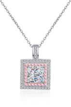 Load image into Gallery viewer, 1 Carat Moissanite Square Pendant Chain Necklace