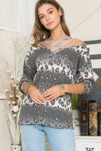 Load image into Gallery viewer, Celeste Full Size Leopard Long Sleeve T-Shirt with Braided Strap