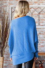 Load image into Gallery viewer, First Love Full Size Asymmetrical Hem Dolman Sleeve Sweater