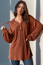 Load image into Gallery viewer, Double Take Full Size Half Button Long Sleeve Hoodie