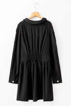 Load image into Gallery viewer, Ruched Button Up Long Sleeve Dress