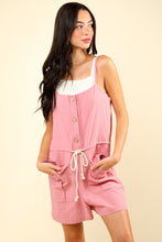 Load image into Gallery viewer, VERY J Half Button Drawstring Sleeveless Romper