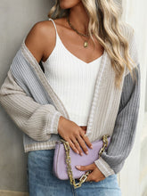 Load image into Gallery viewer, Contrast Open Front Long Sleeve Cardigan