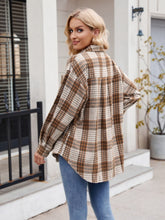 Load image into Gallery viewer, Mandy Pocketed Plaid Collared Neck Long Sleeve Shirt