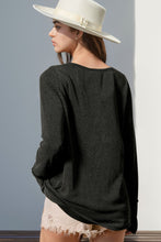 Load image into Gallery viewer, Double Take Full Size Notched Thumbhole Long Sleeve T-Shirt