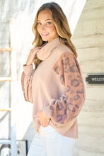 Load image into Gallery viewer, Hailey & Co Leopard Sleeve Color Block Knit Top