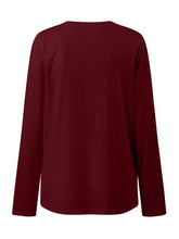 Load image into Gallery viewer, Ruched Round Neck Long Sleeve T-Shirt