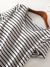 Load image into Gallery viewer, Striped Round Neck Short Sleeve Dress