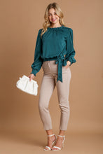 Load image into Gallery viewer, Umgee Frill Tied Hem Long Sleeve Blouse