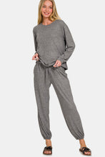 Load image into Gallery viewer, Zenana Round Neck T-Shirt and Joggers Set