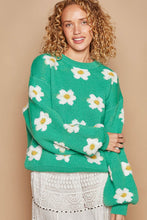Load image into Gallery viewer, POL Daisy Pattern Drop Shoulder Sweater