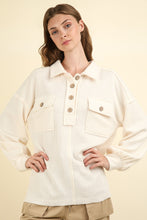 Load image into Gallery viewer, VERY J Collared Half Button Knit Top with Pockets
